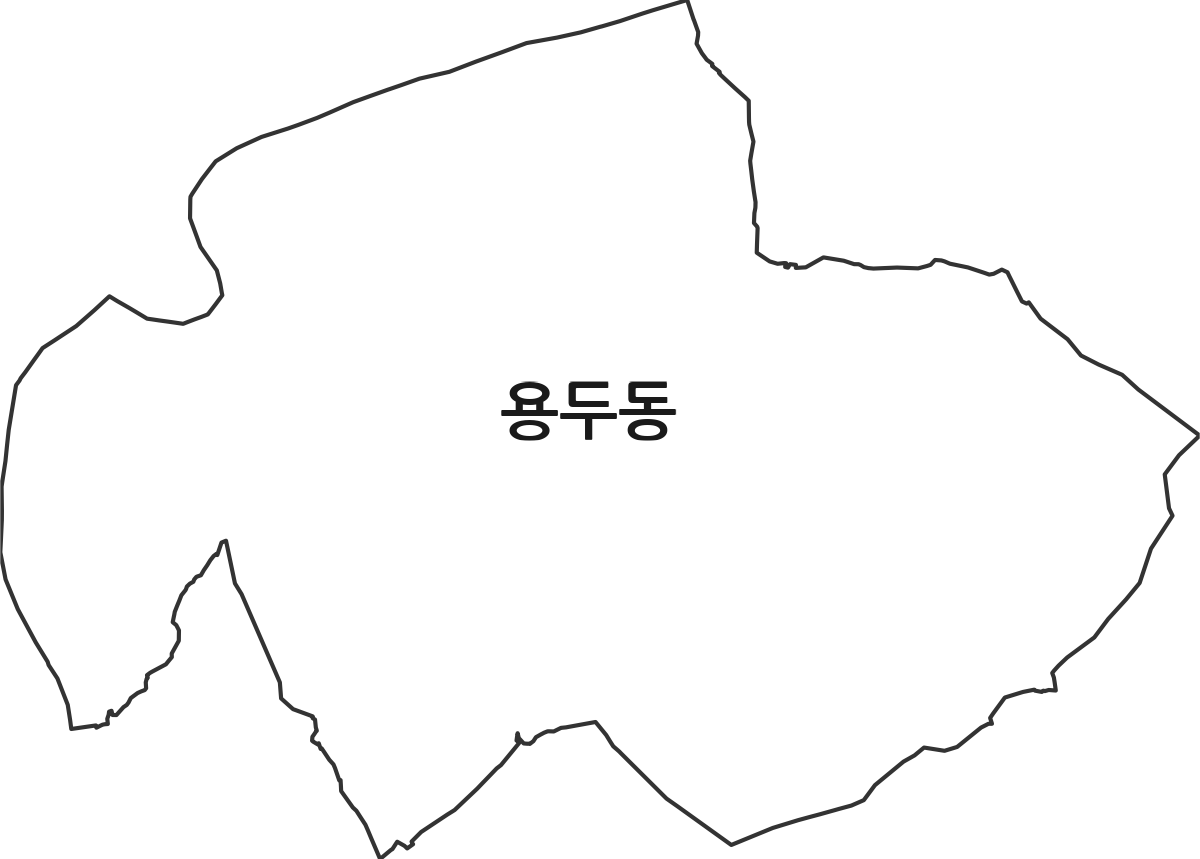 광주광역시 서구 용두동 법정동 행정구역 경계 지도