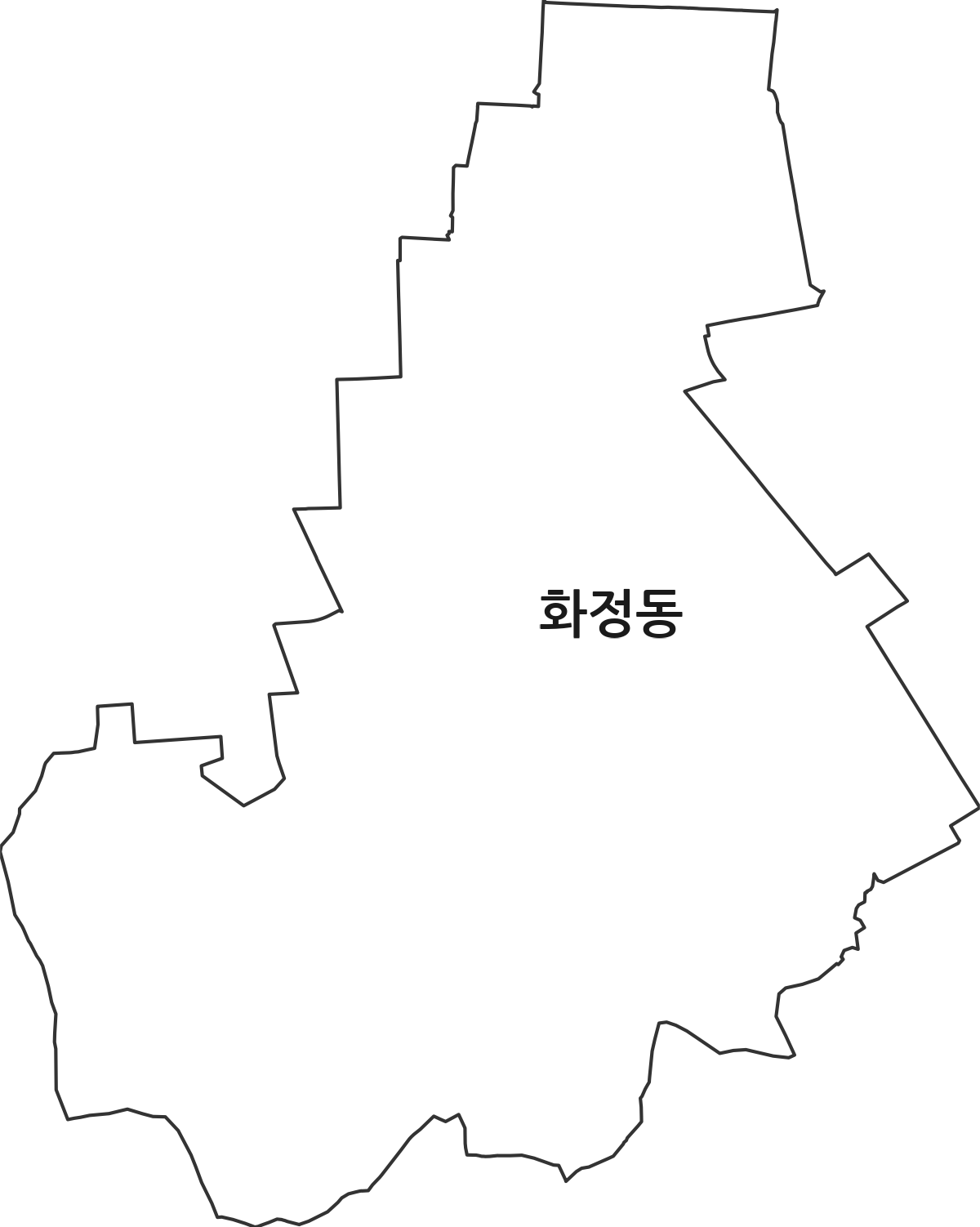 광주광역시 서구 화정동 법정동 행정구역 경계 지도