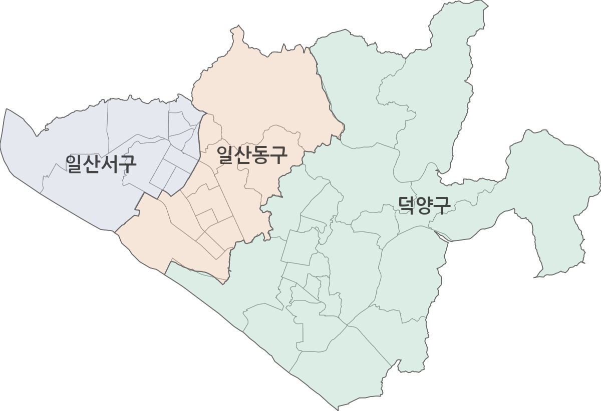 경기도 고양시 행정구역 경계 지도