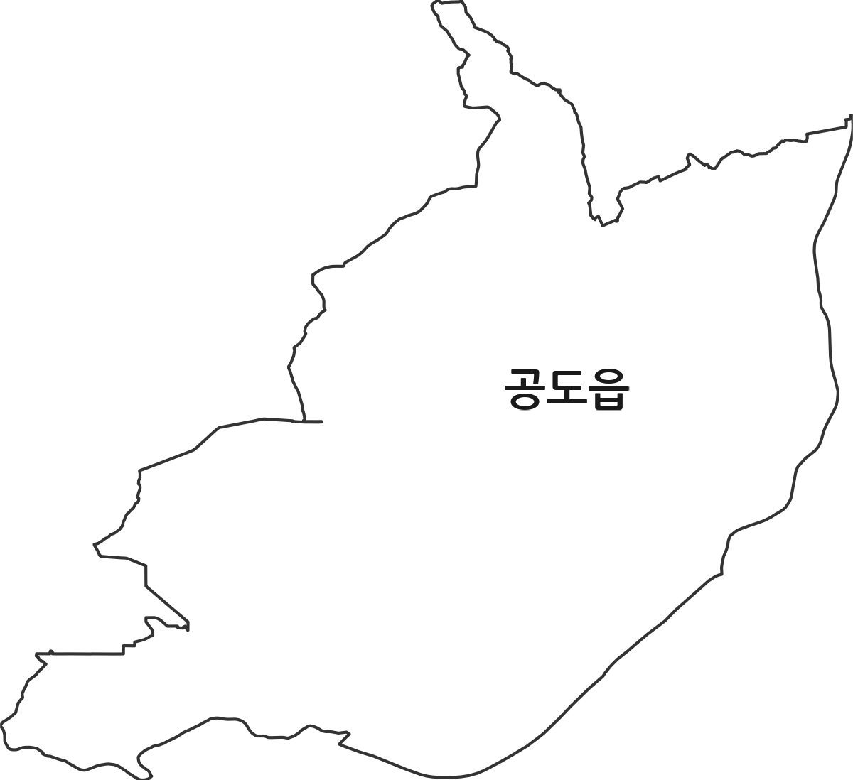경기도 안성시 공도읍 행정동 행정구역 경계 지도