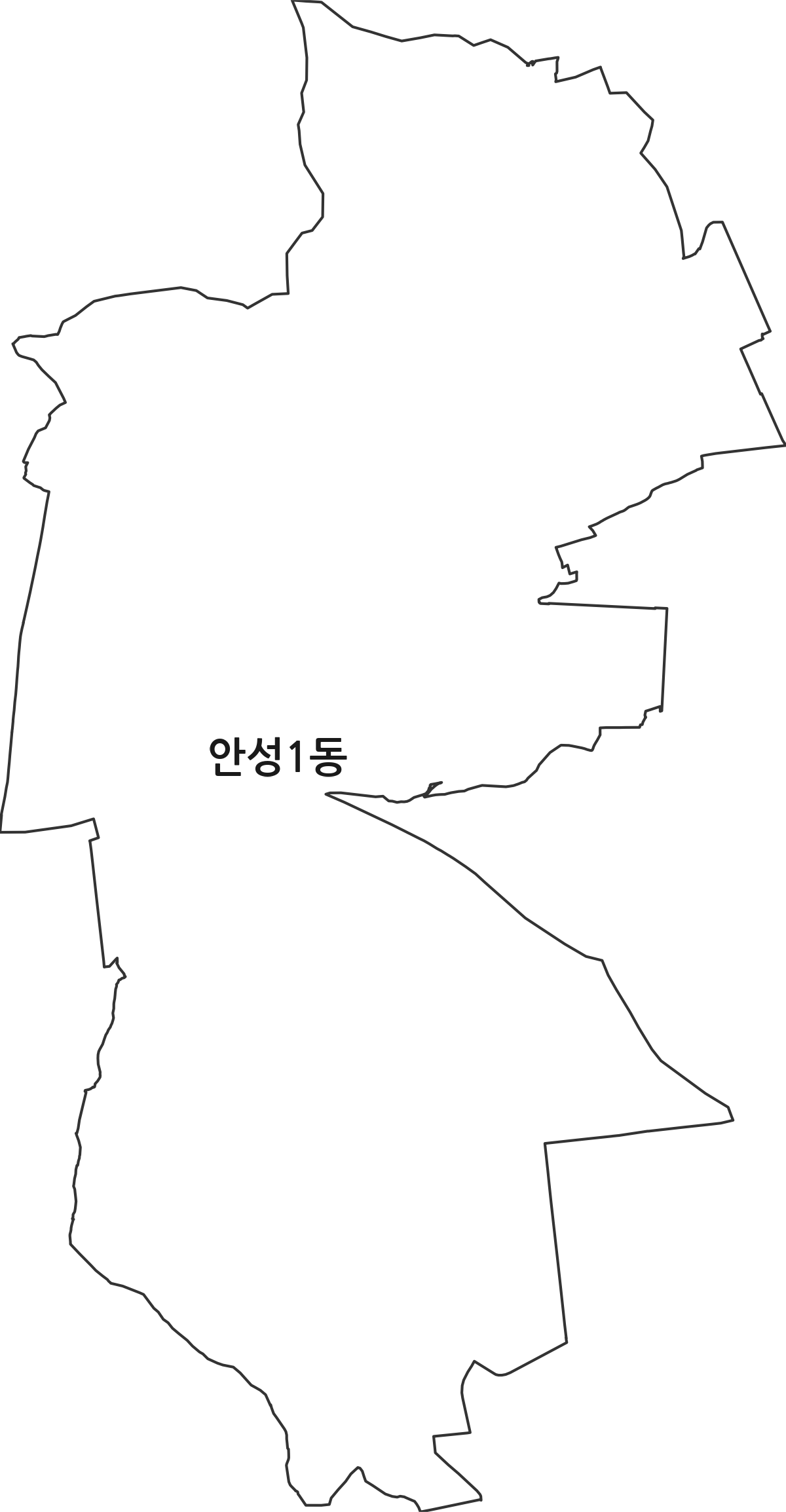 경기도 안성시 안성1동 행정동 행정구역 경계 지도