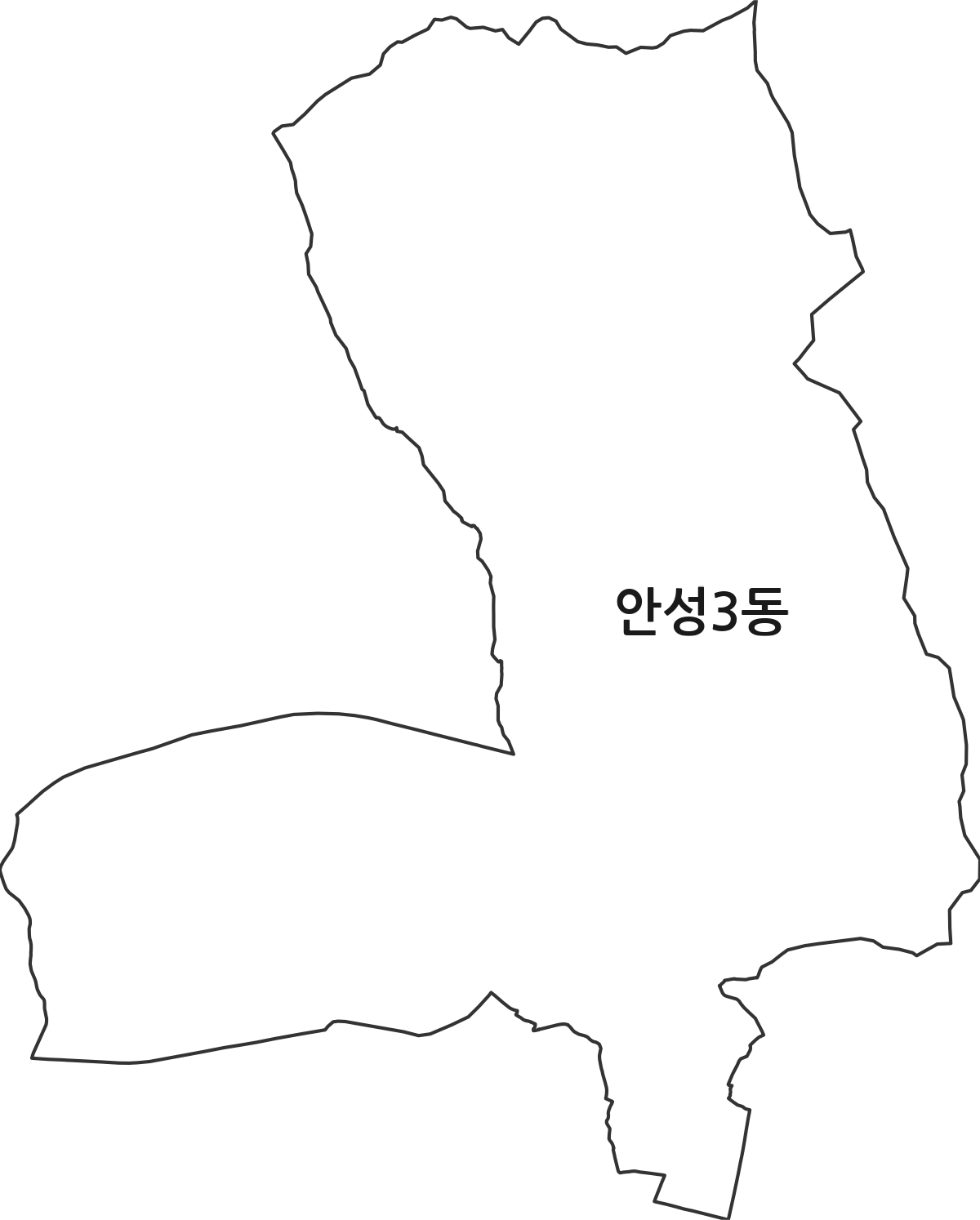 경기도 안성시 안성3동 행정동 행정구역 경계 지도
