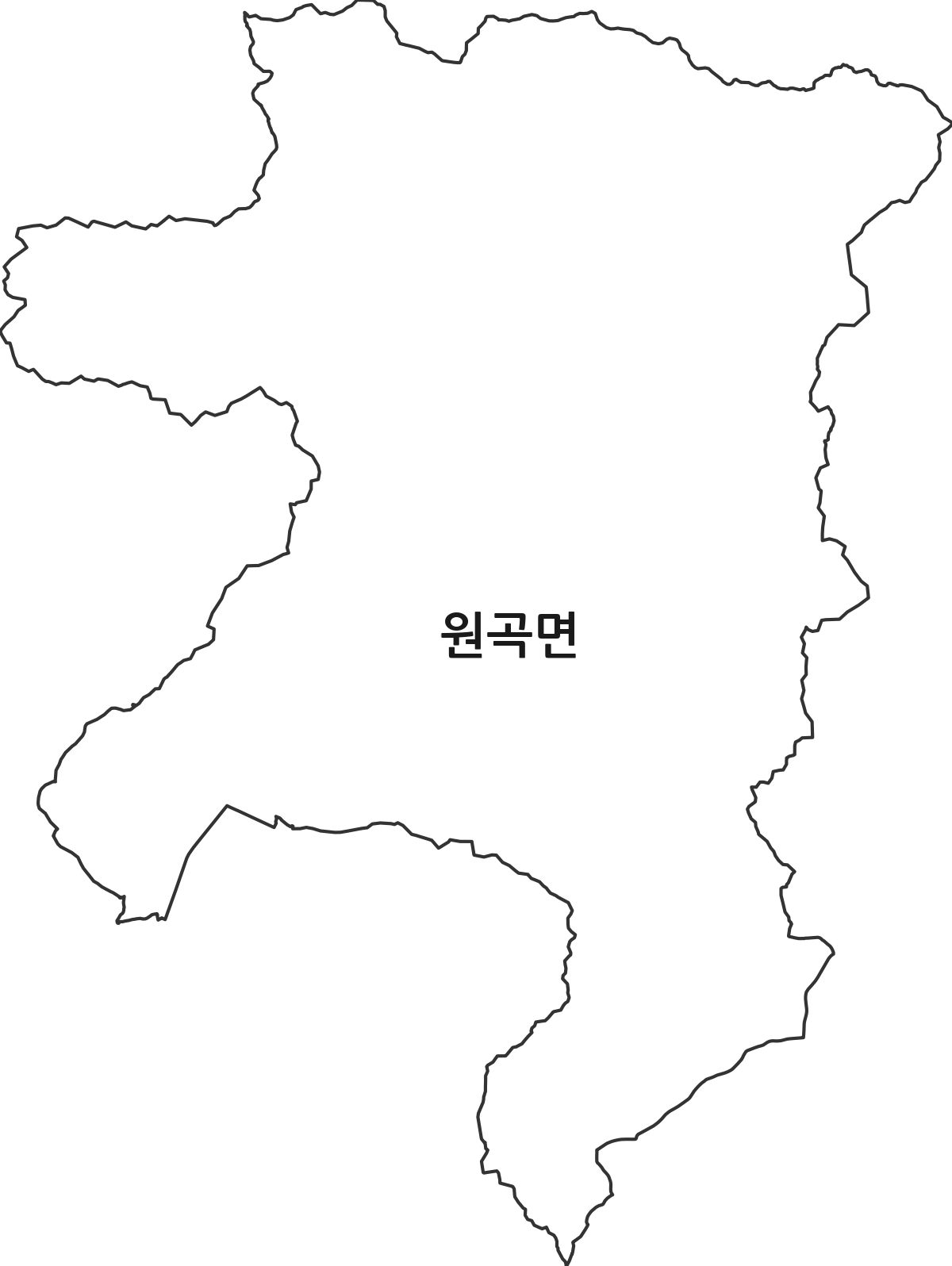 경기도 안성시 원곡면 행정동 행정구역 경계 지도