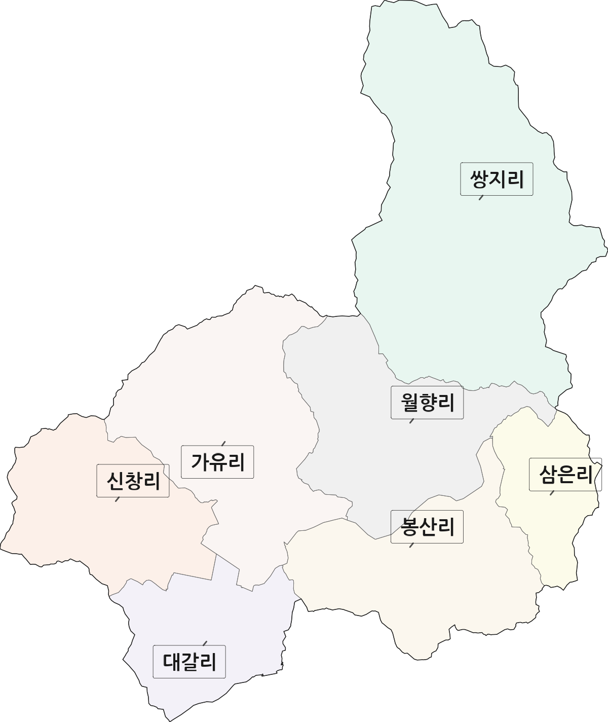 경기도 안성시 고삼면 법정동 리 구분 행정구역 경계 지도