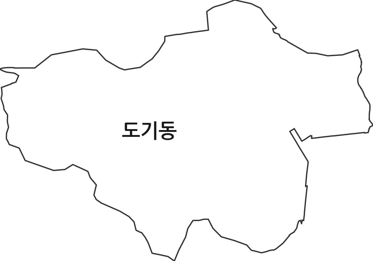 경기도 안성시 도기동 법정동 행정구역 경계 지도