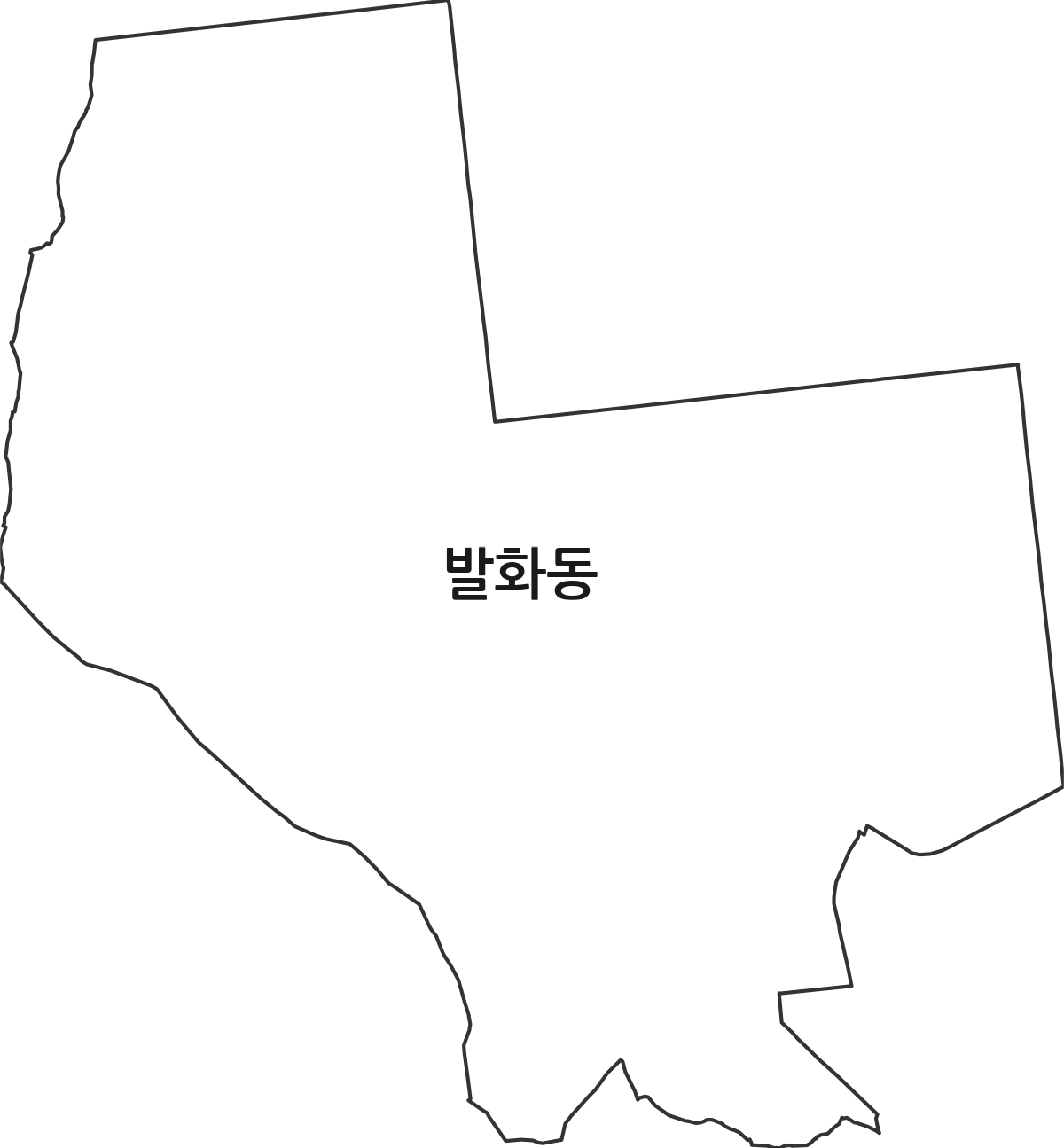 경기도 안성시 발화동 법정동 행정구역 경계 지도
