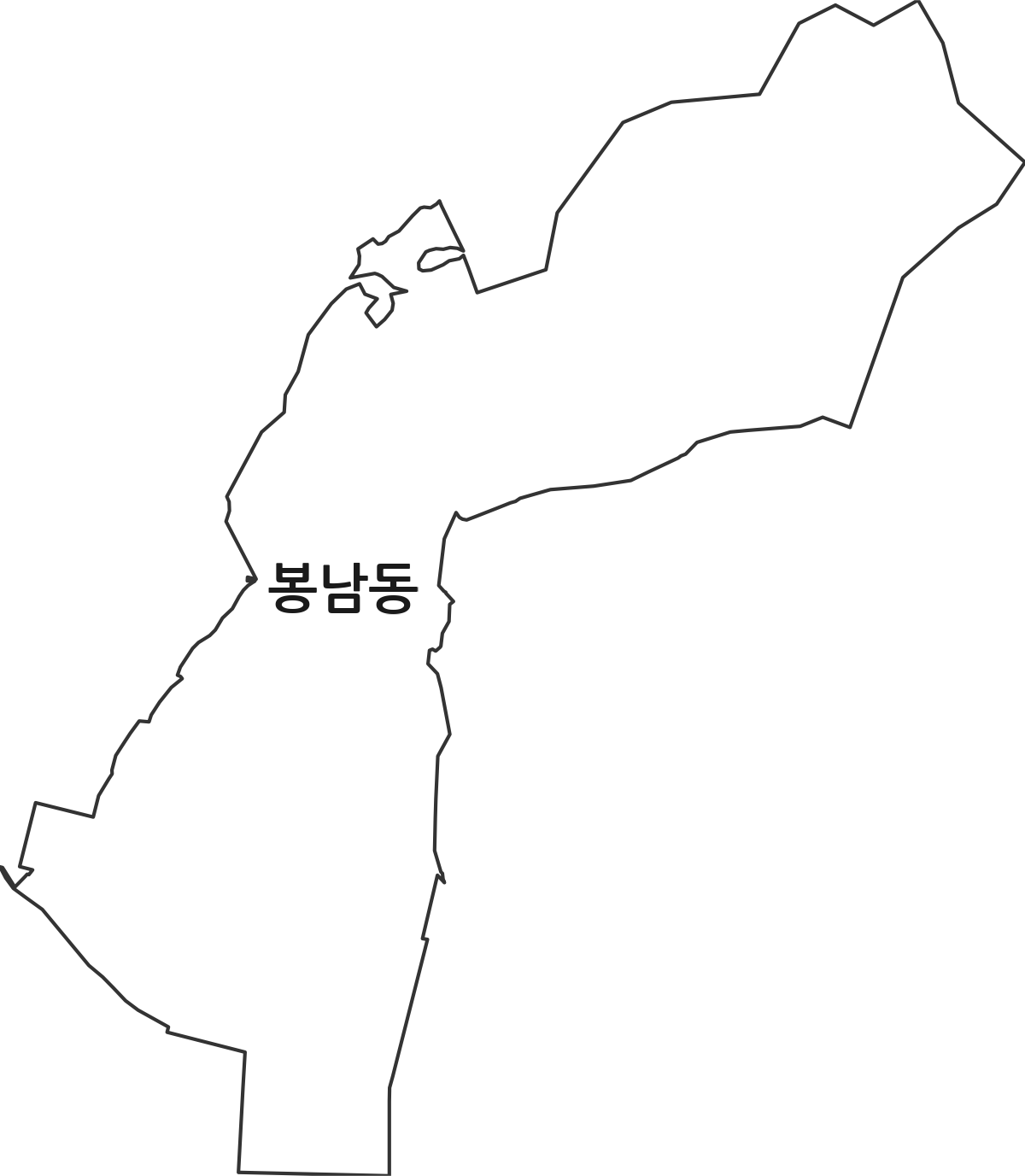 경기도 안성시 봉남동 법정동 행정구역 경계 지도