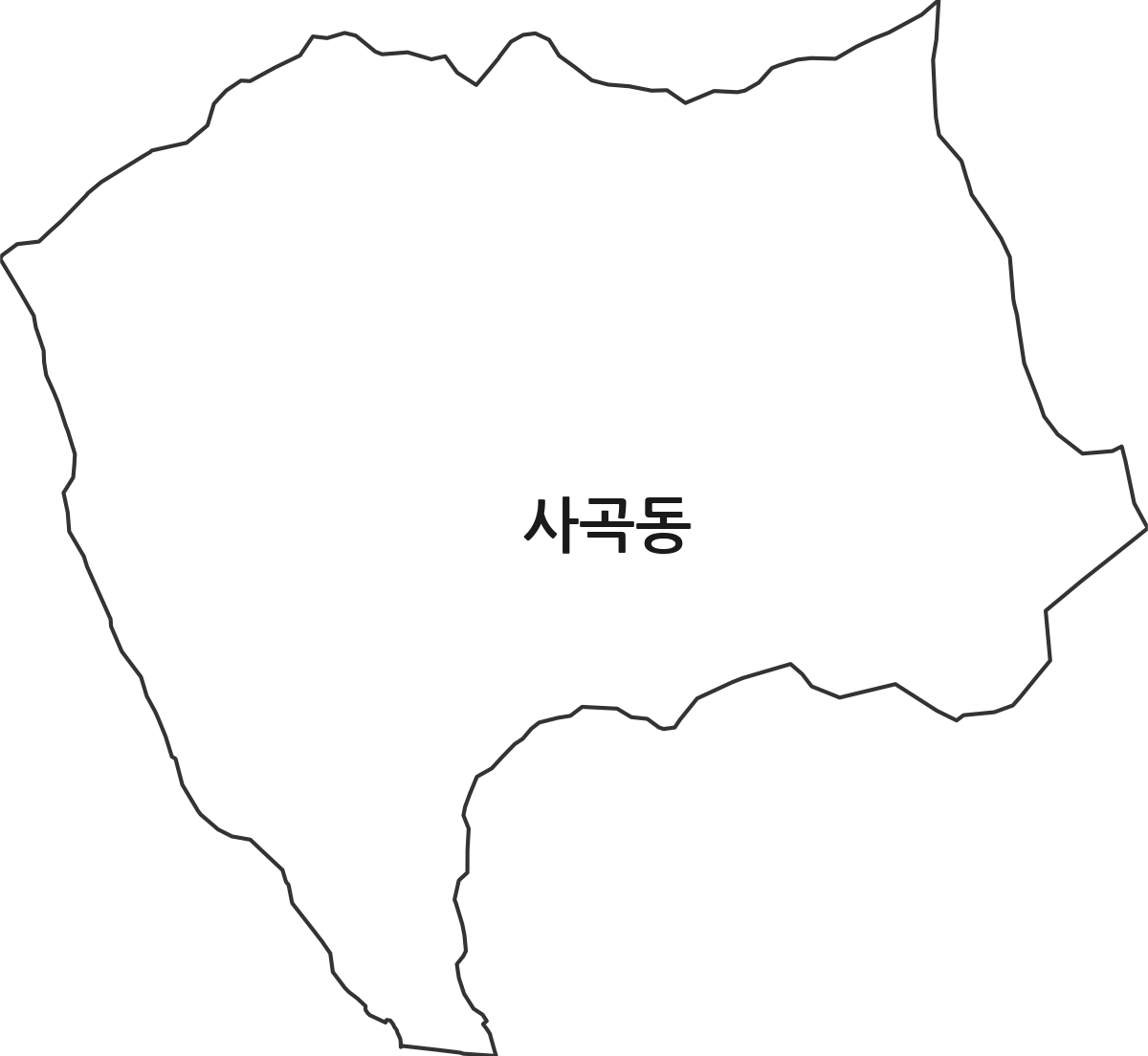 경기도 안성시 사곡동 법정동 행정구역 경계 지도