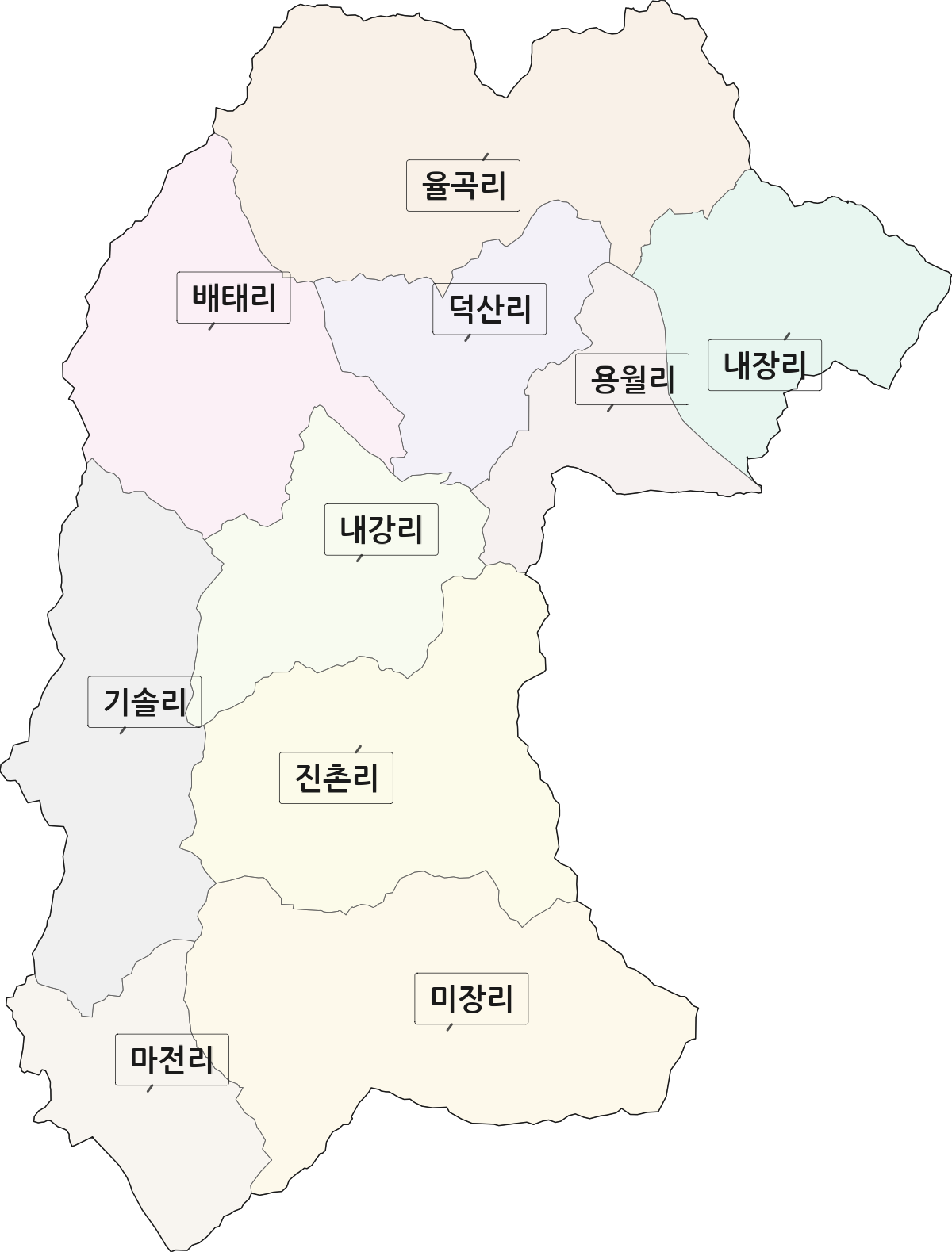 경기도 안성시 삼죽면 법정동 리 구분 행정구역 경계 지도