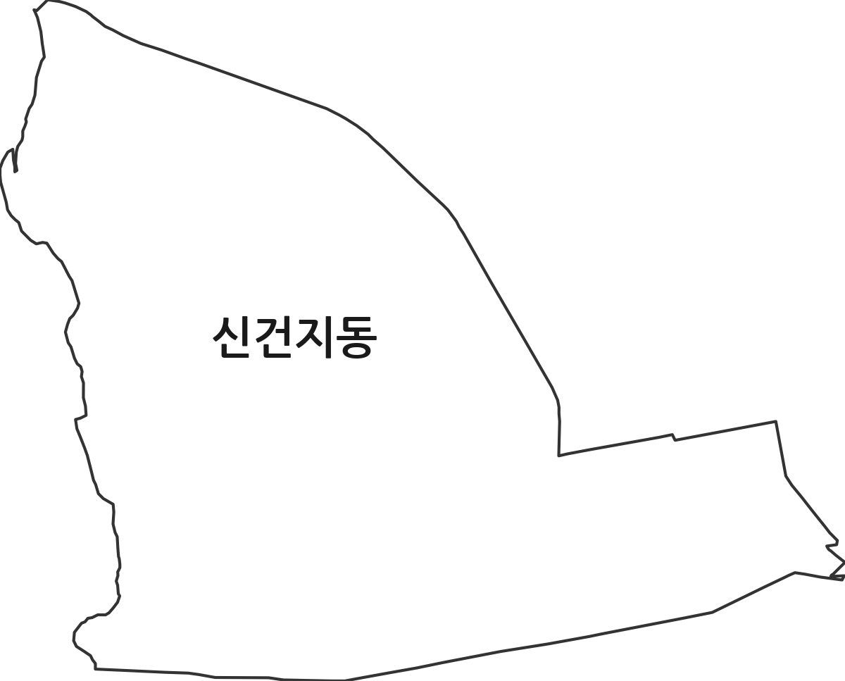 경기도 안성시 신건지동 법정동 행정구역 경계 지도