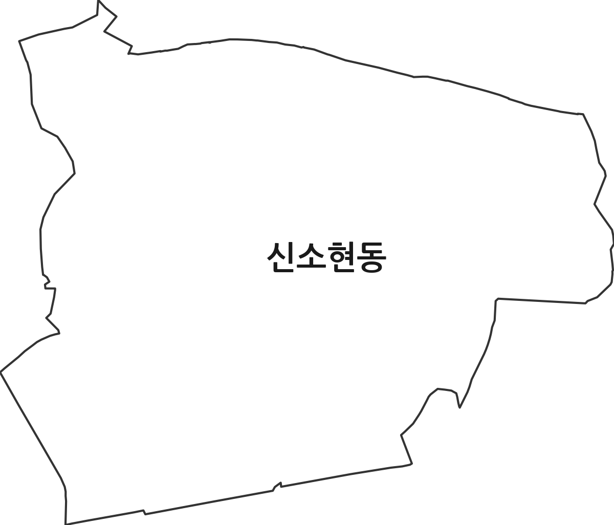 경기도 안성시 신소현동 법정동 행정구역 경계 지도