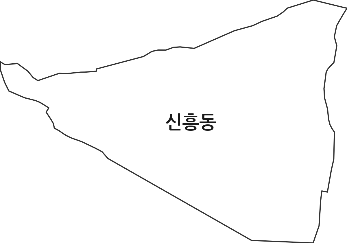 경기도 안성시 신흥동 법정동 행정구역 경계 지도