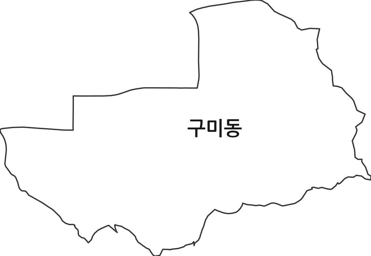 경기도 성남시 분당구 구미동 행정동 행정구역 경계 지도