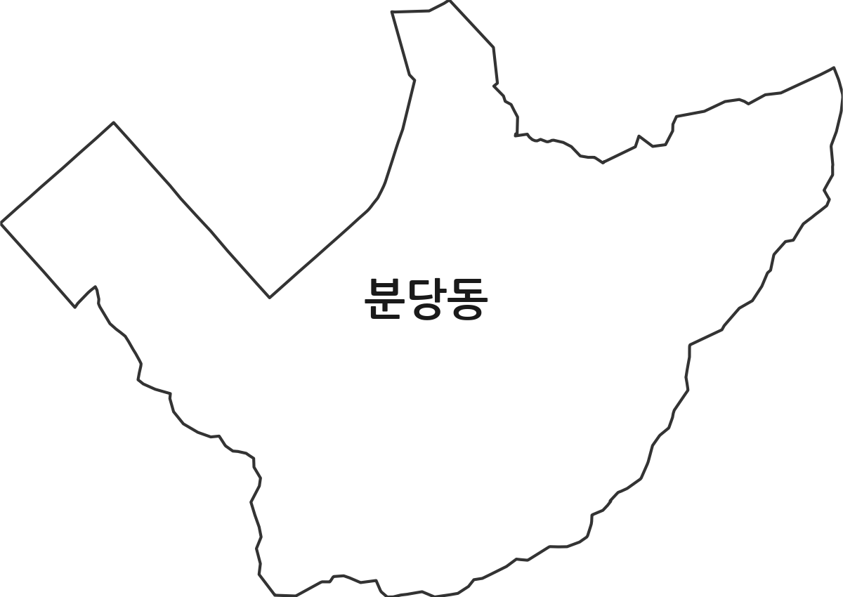 경기도 성남시 분당구 분당동 행정동 행정구역 경계 지도