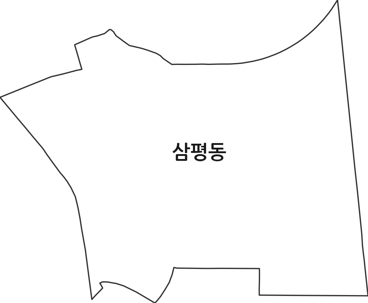 경기도 성남시 분당구 삼평동 행정동 행정구역 경계 지도