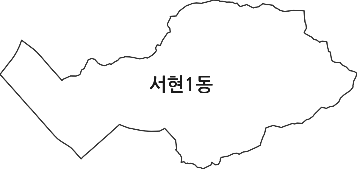 경기도 성남시 분당구 서현1동 행정동 행정구역 경계 지도