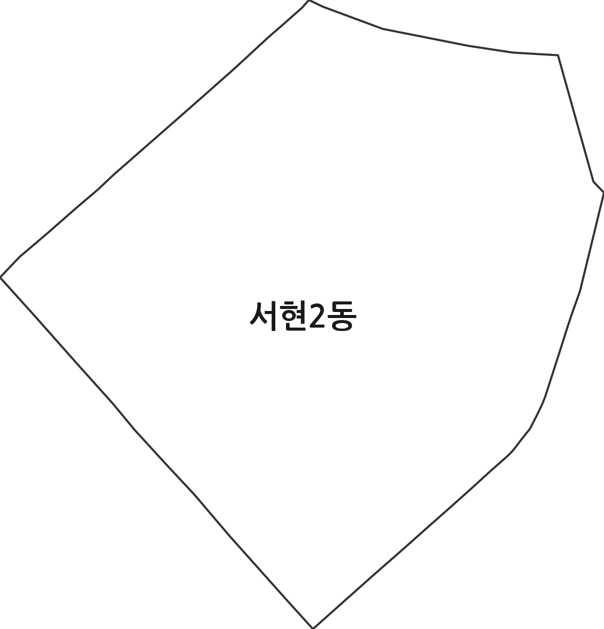 경기도 성남시 분당구 서현2동 행정동 행정구역 경계 지도