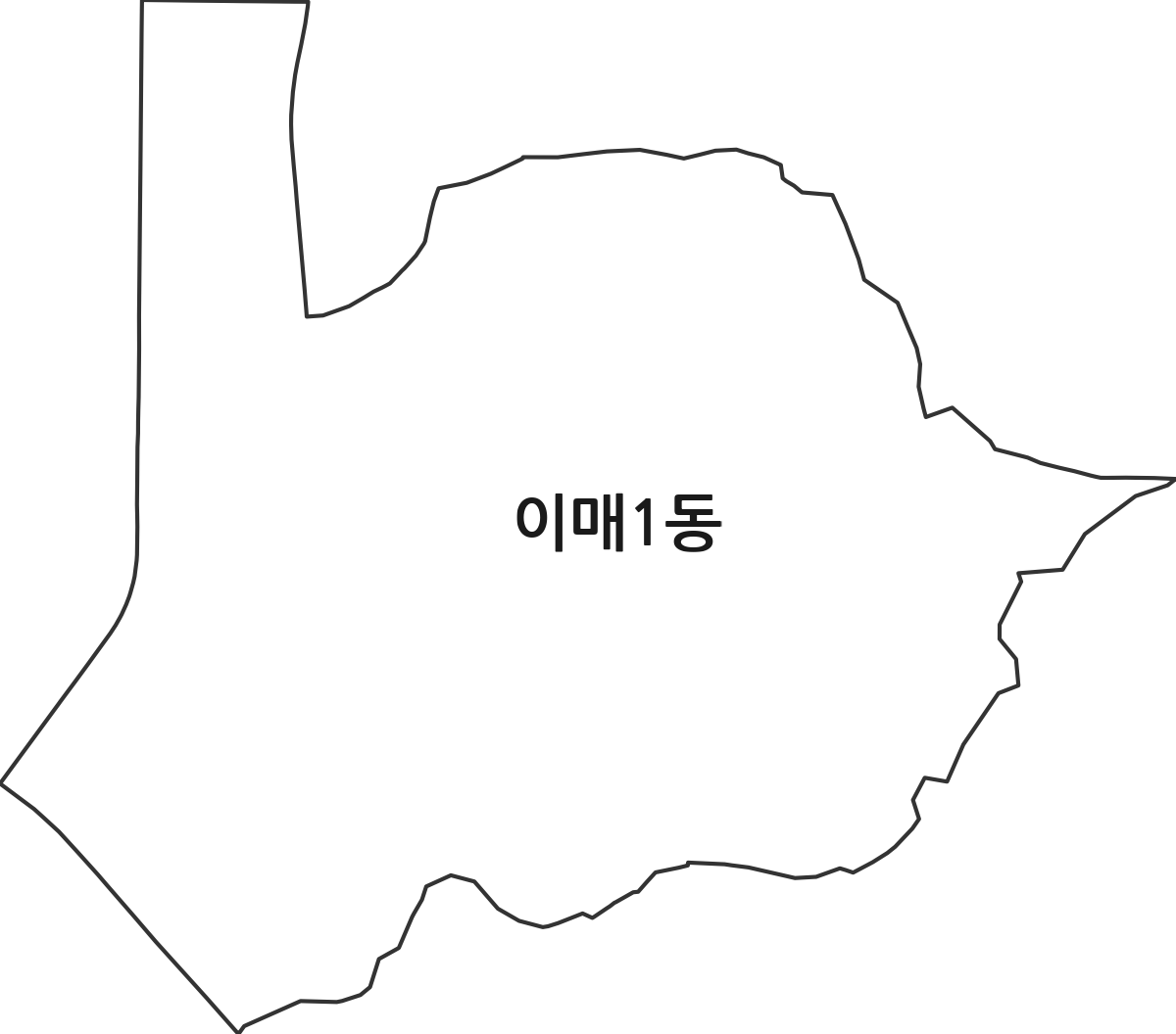 경기도 성남시 분당구 이매1동 행정동 행정구역 경계 지도