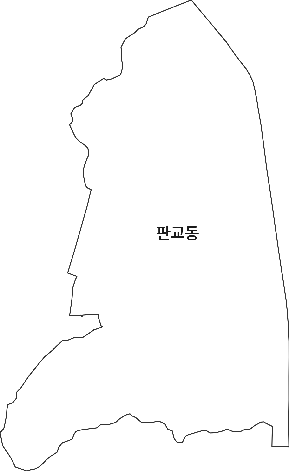 경기도 성남시 분당구 판교동 행정동 행정구역 경계 지도