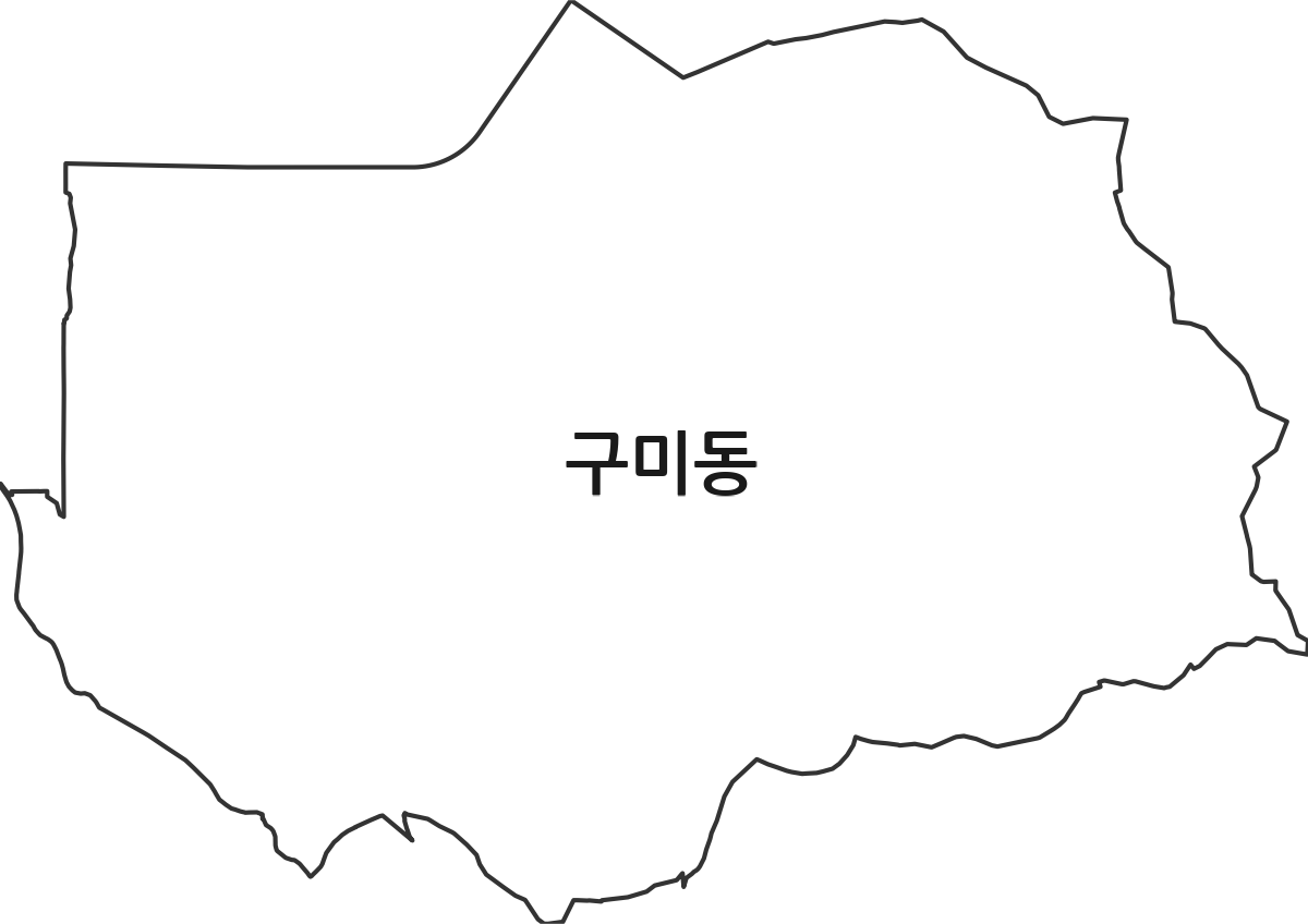 경기도 성남시 분당구 구미동 법정동 행정구역 경계 지도