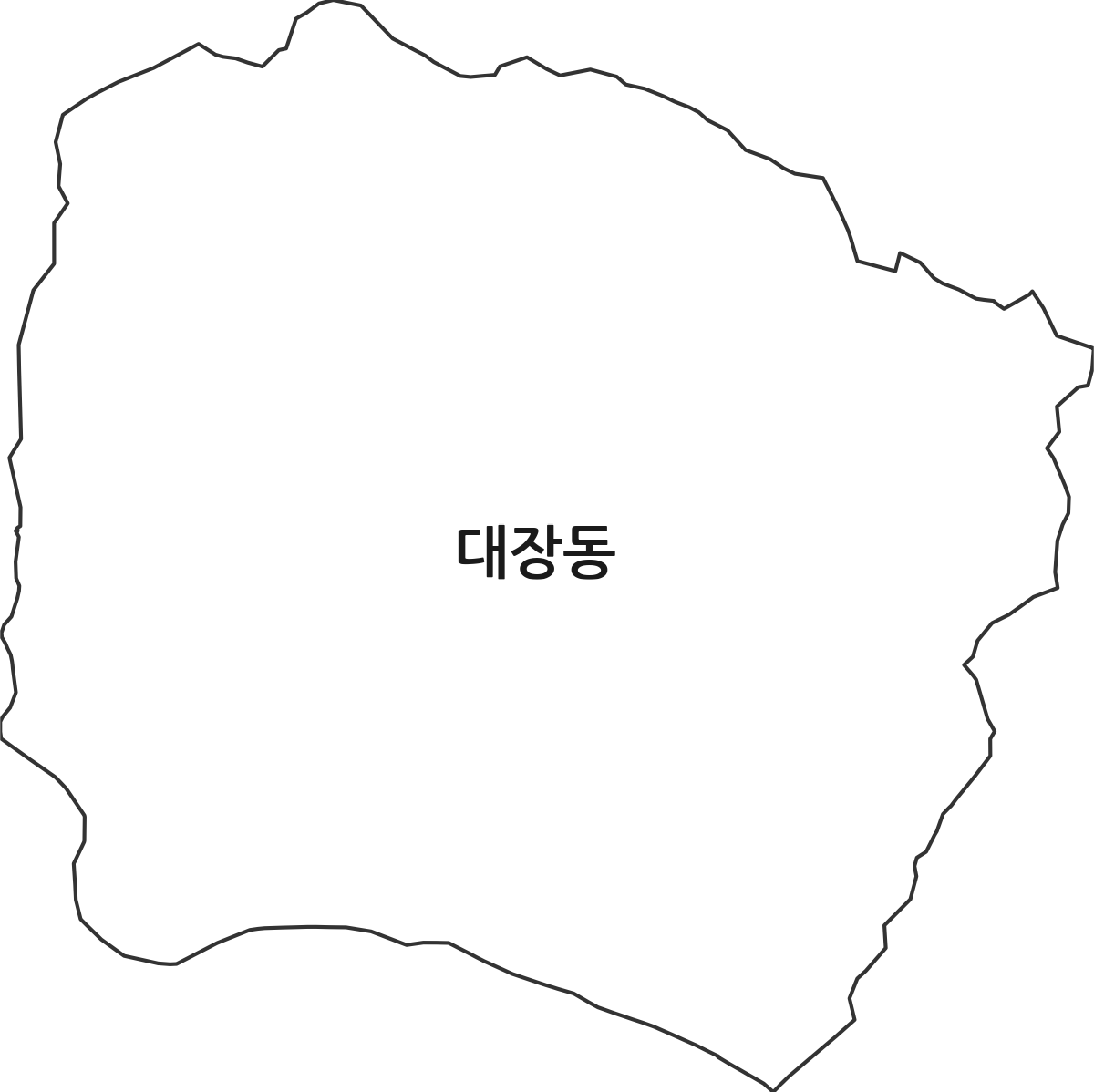 경기도 성남시 분당구 대장동 법정동 행정구역 경계 지도
