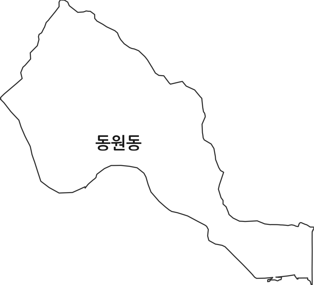 경기도 성남시 분당구 동원동 법정동 행정구역 경계 지도