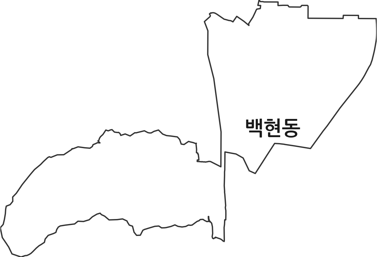 경기도 성남시 분당구 백현동 법정동 행정구역 경계 지도