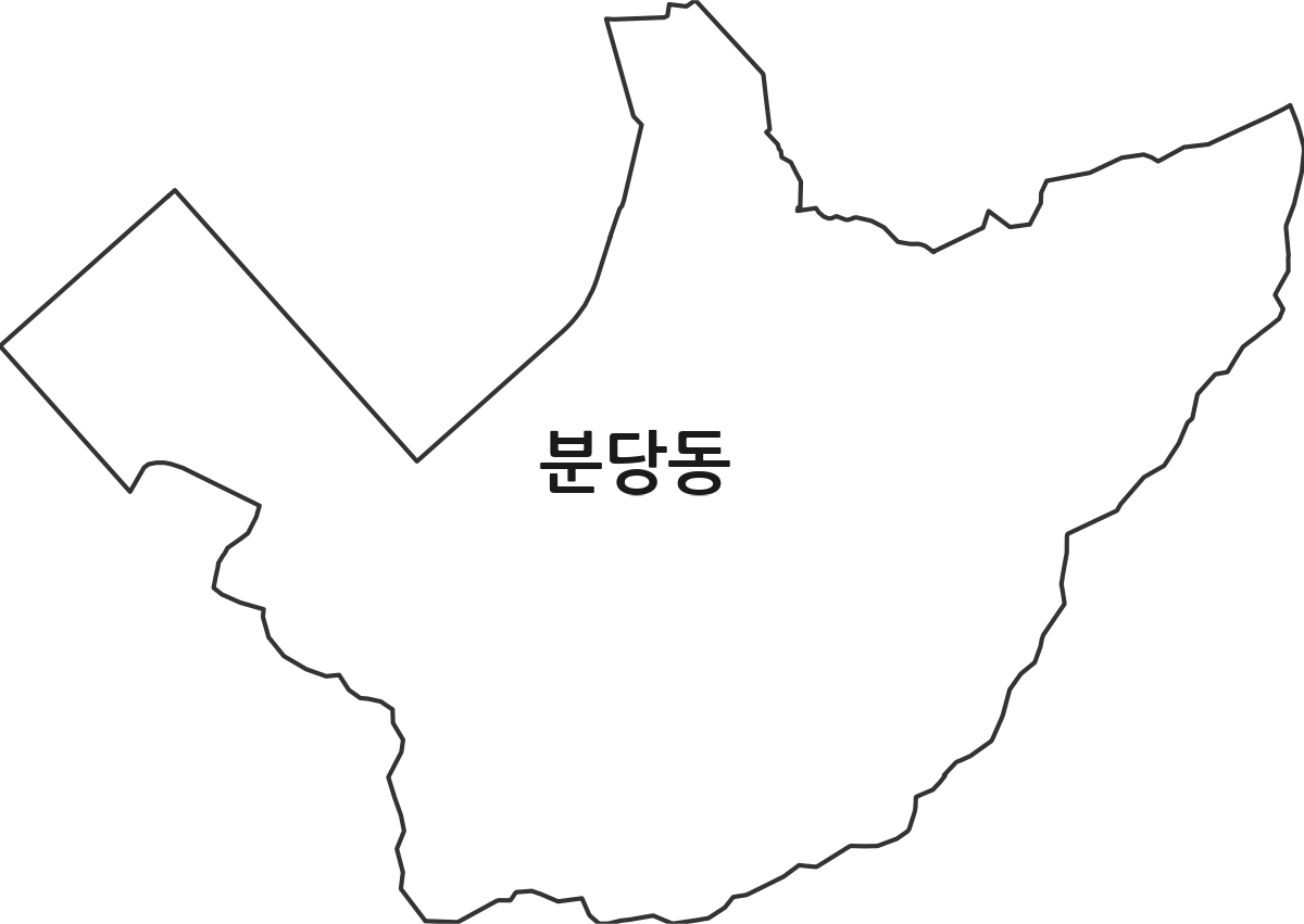경기도 성남시 분당구 분당동 법정동 행정구역 경계 지도
