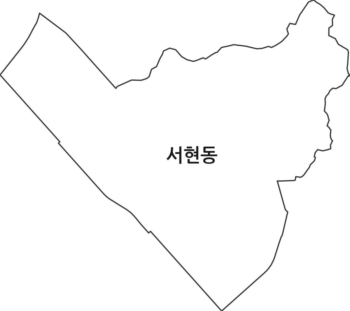 경기도 성남시 분당구 서현동 법정동 행정구역 경계 지도