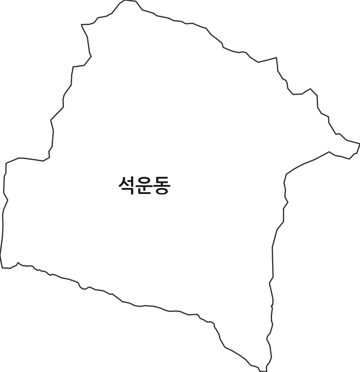 경기도 성남시 분당구 석운동 법정동 행정구역 경계 지도