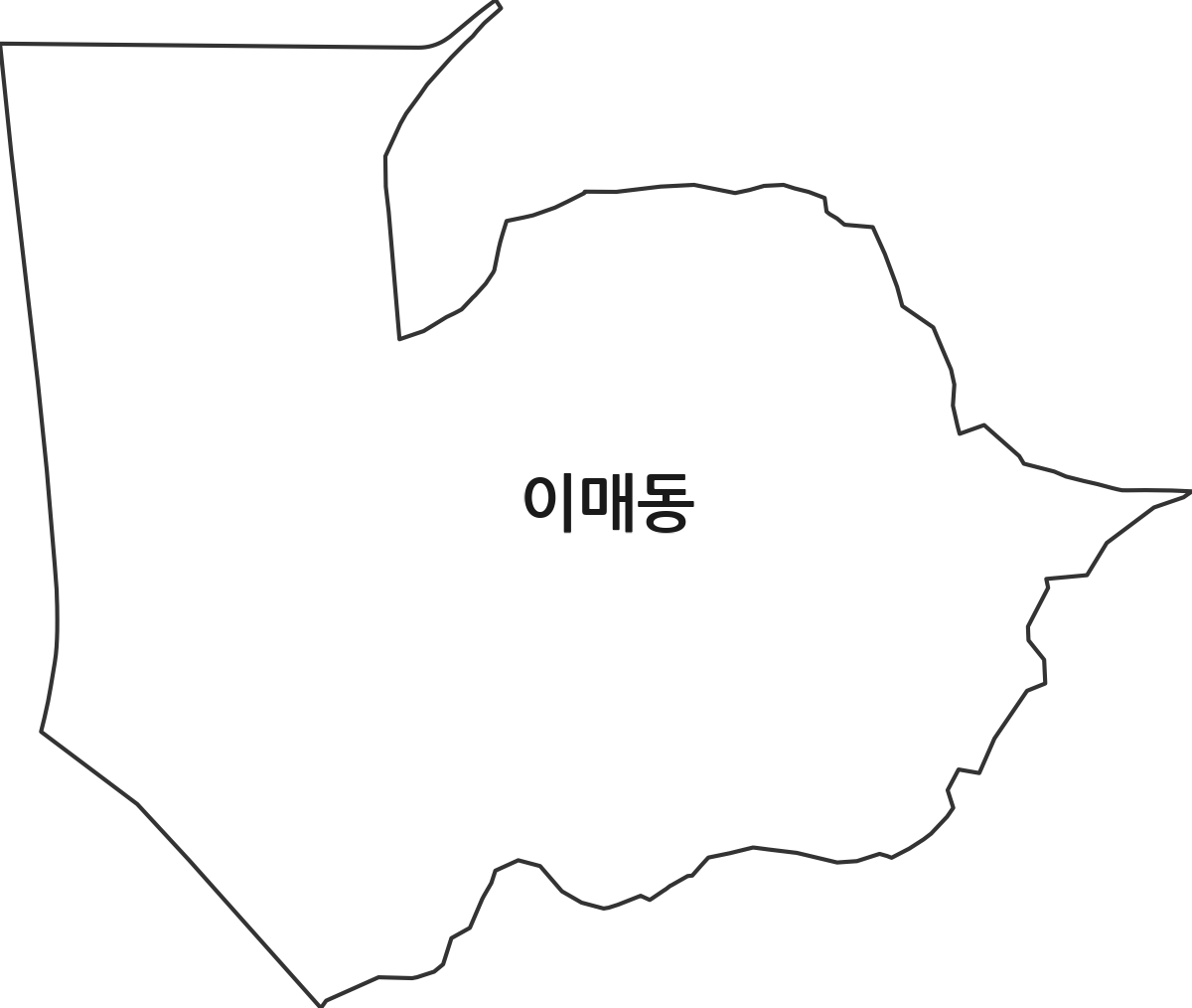경기도 성남시 분당구 이매동 법정동 행정구역 경계 지도