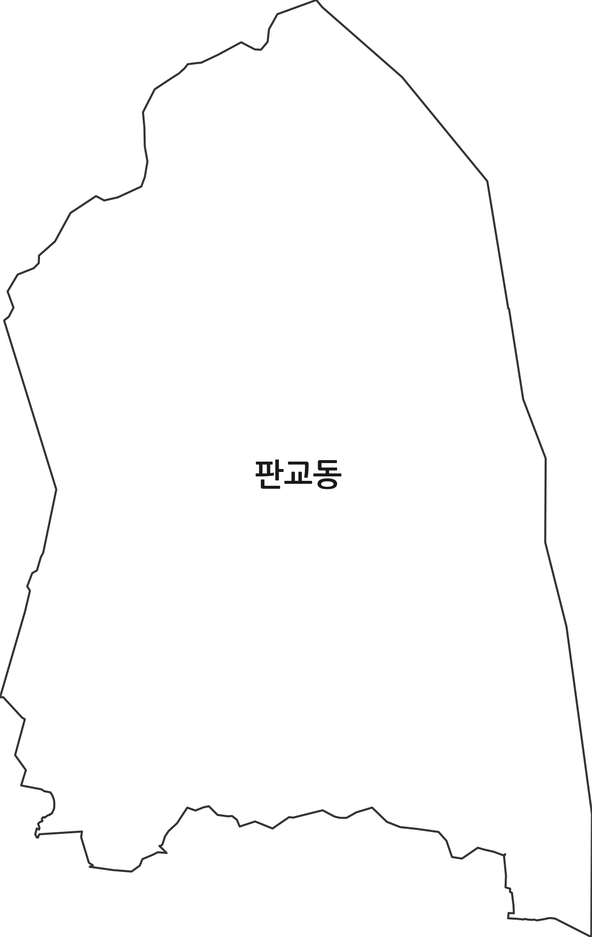 경기도 성남시 분당구 판교동 법정동 행정구역 경계 지도