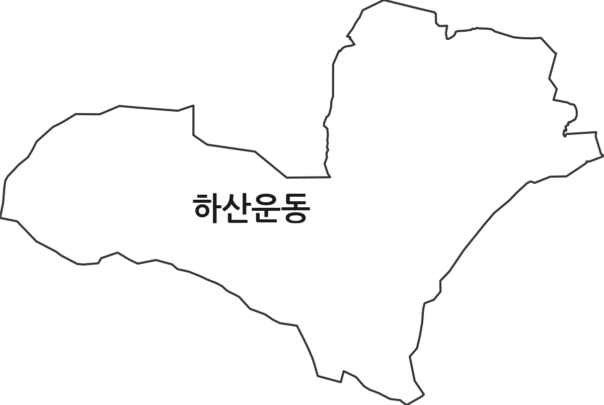 경기도 성남시 분당구 하산운동 법정동 행정구역 경계 지도