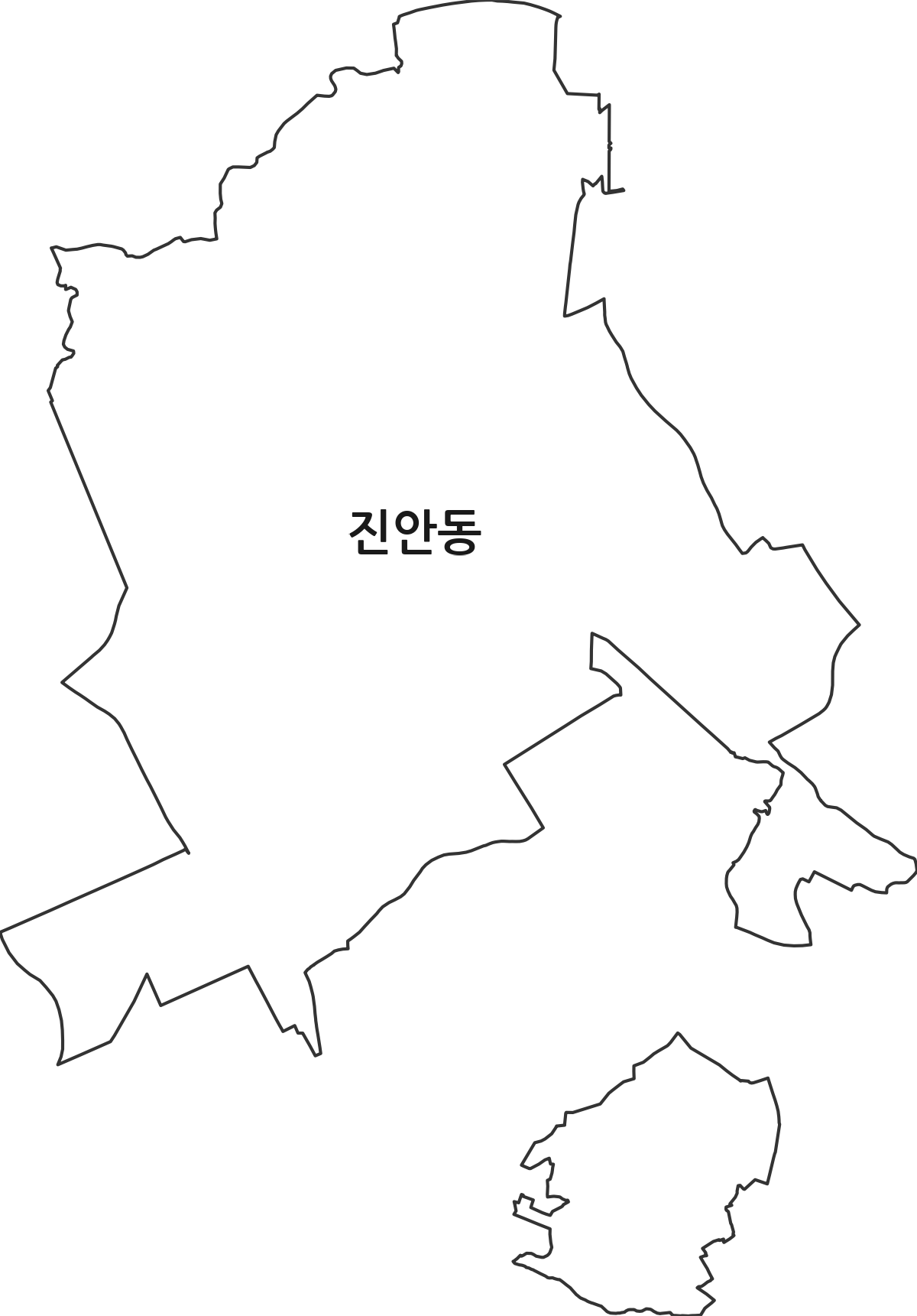 경기도 화성시 병점구 진안동 행정동 행정구역 경계 지도