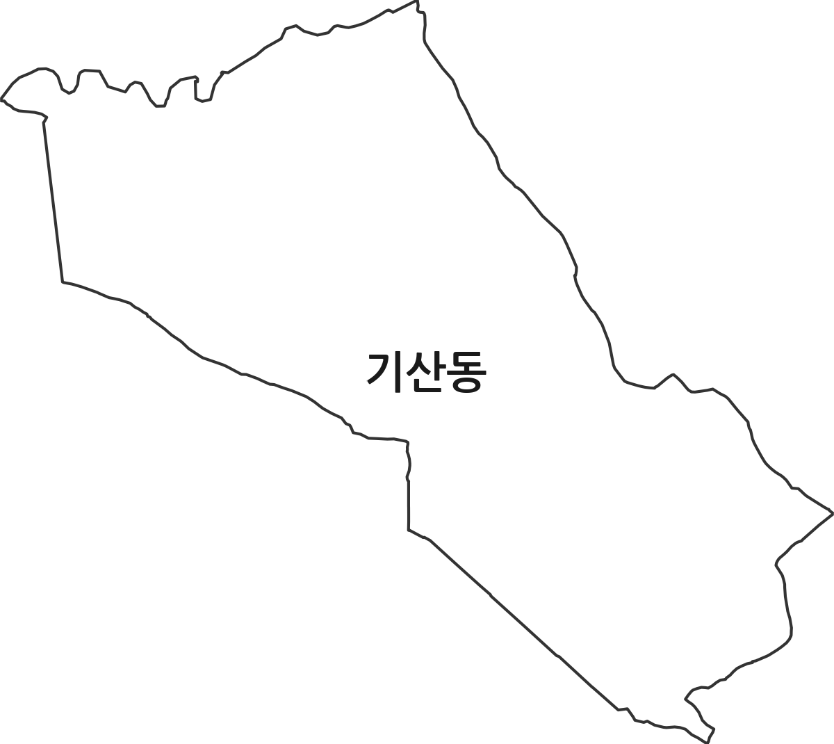 경기도 화성시 병점구 기산동 법정동 행정구역 경계 지도