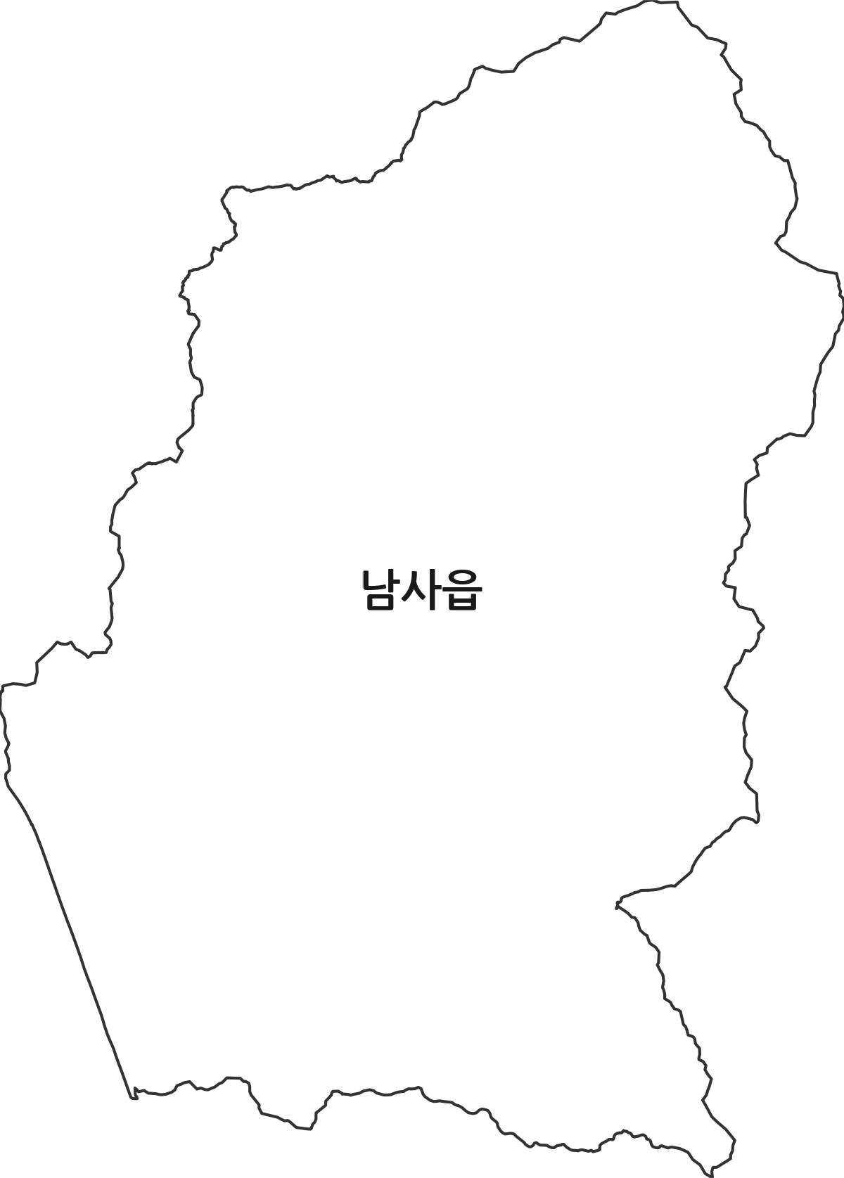 경기도 용인시 처인구 남사읍 행정동 행정구역 경계 지도