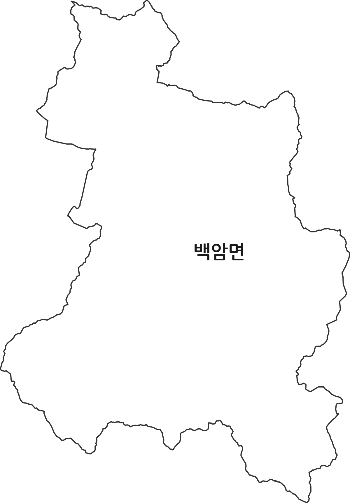 경기도 용인시 처인구 백암면 행정동 행정구역 경계 지도