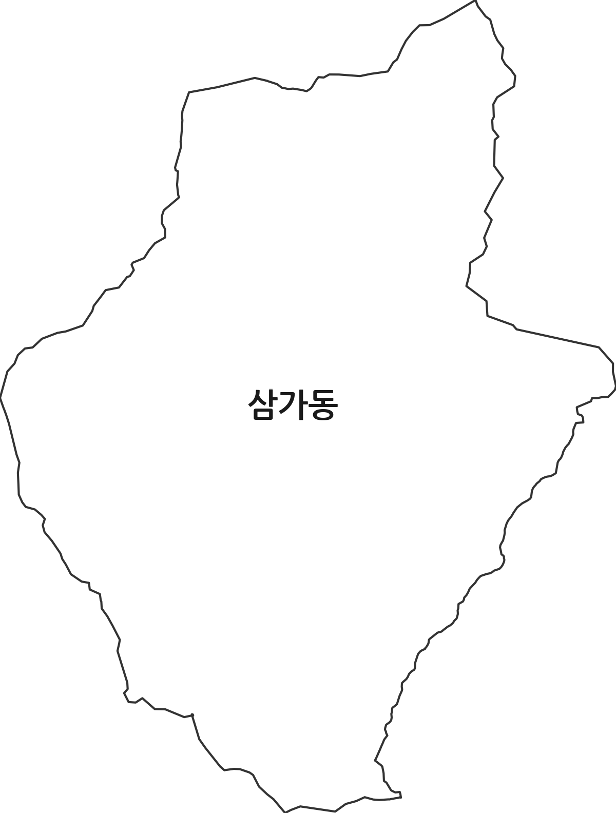 경기도 용인시 처인구 삼가동 행정동 행정구역 경계 지도