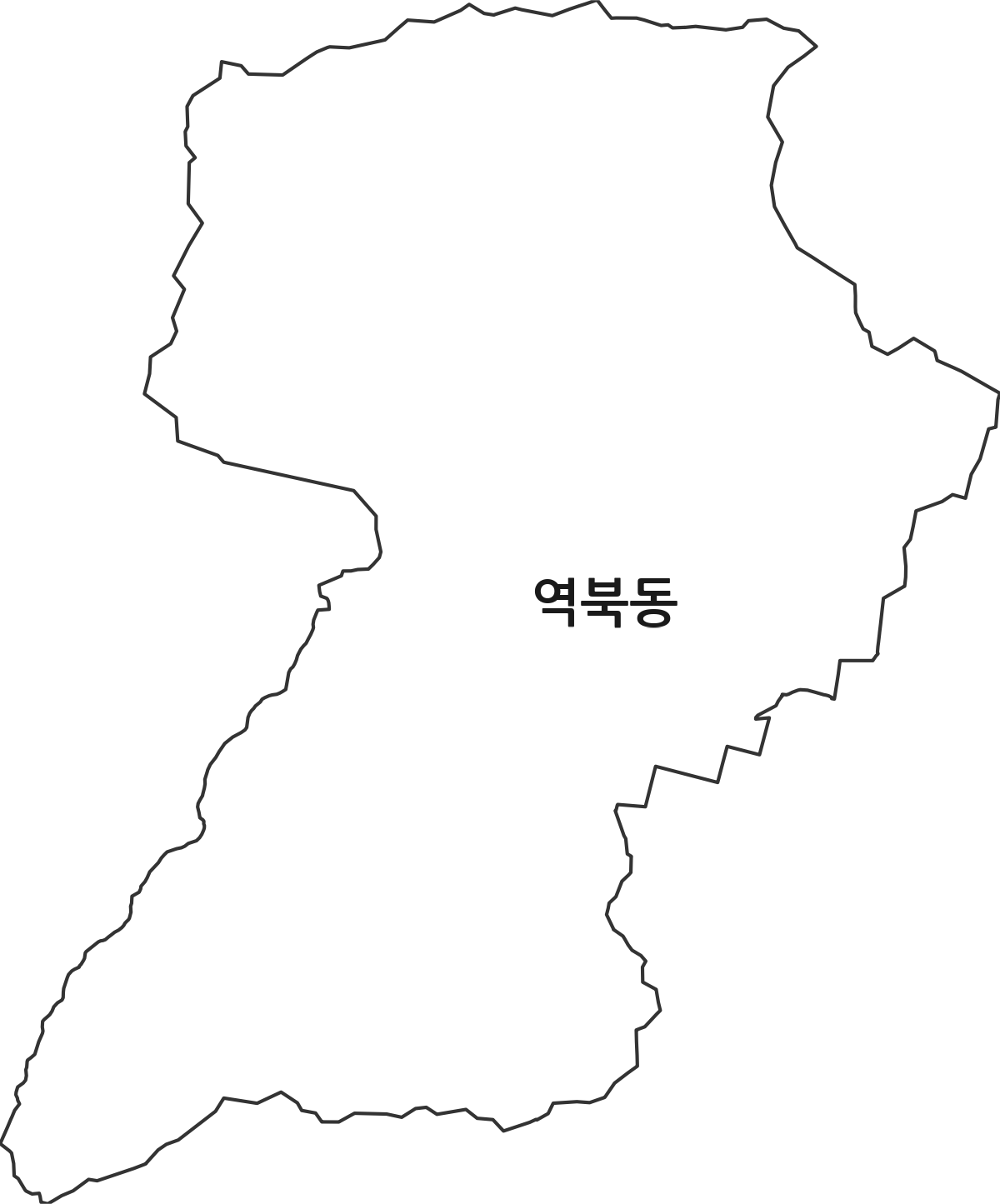 경기도 용인시 처인구 역북동 행정동 행정구역 경계 지도
