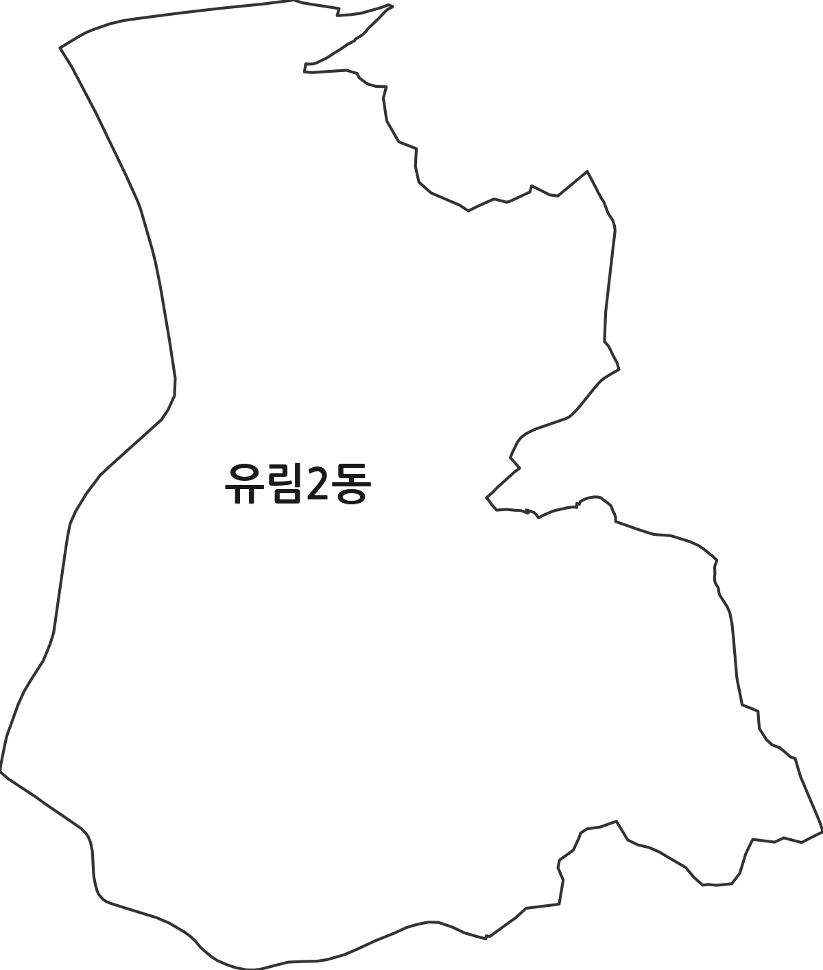 경기도 용인시 처인구 유림2동 행정동 행정구역 경계 지도