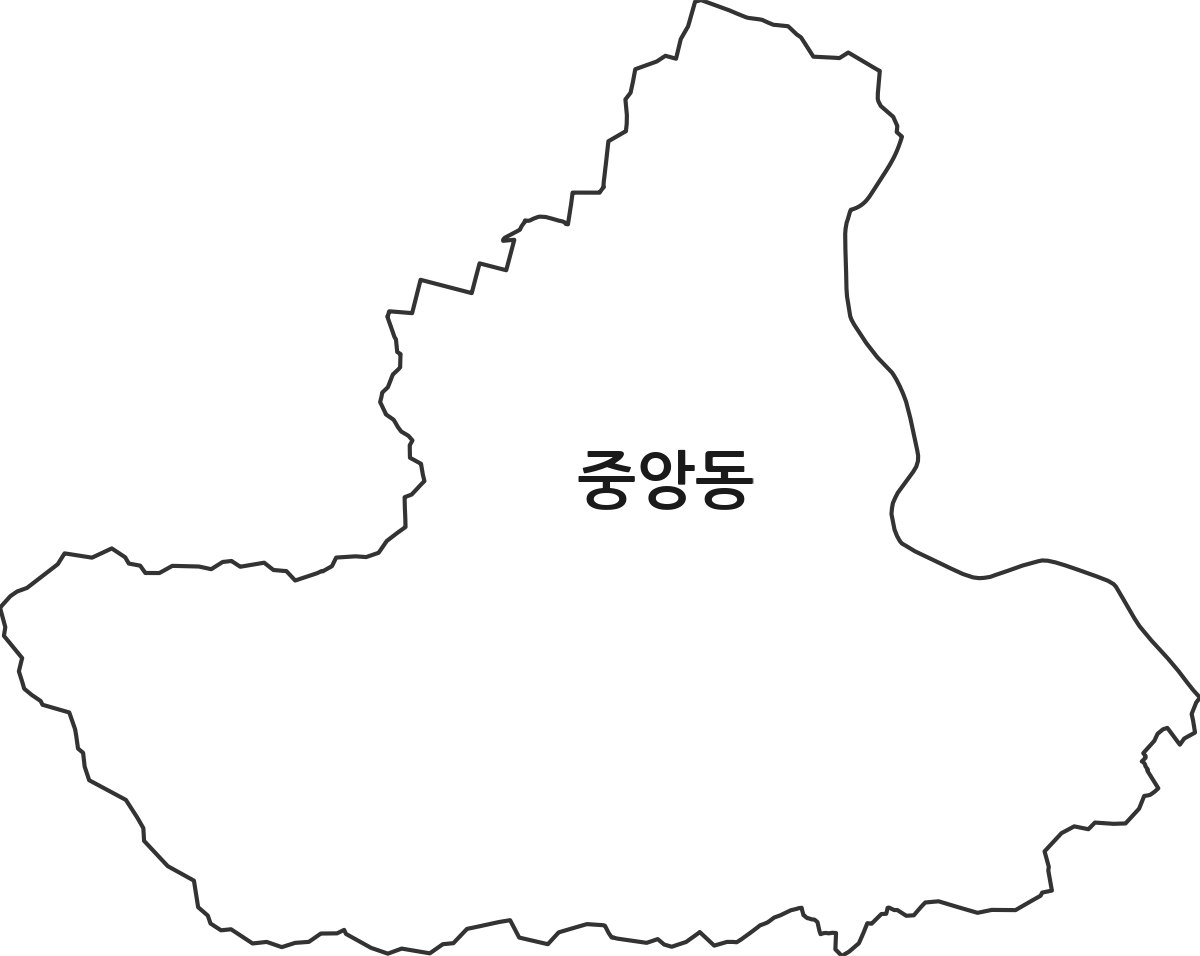 경기도 용인시 처인구 중앙동 행정동 행정구역 경계 지도