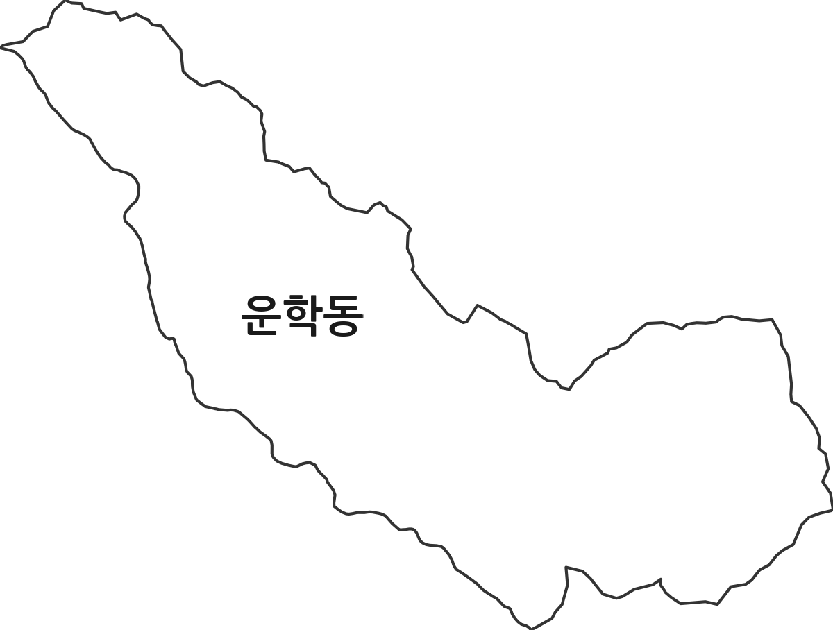 경기도 용인시 처인구 운학동 법정동 행정구역 경계 지도