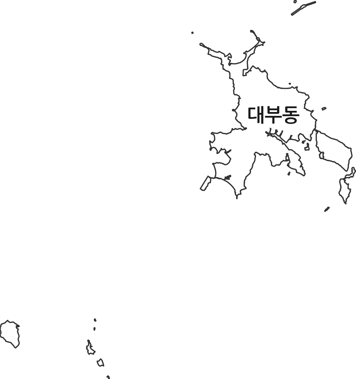 경기도 안산시 단원구 대부동 행정동 행정구역 경계 지도