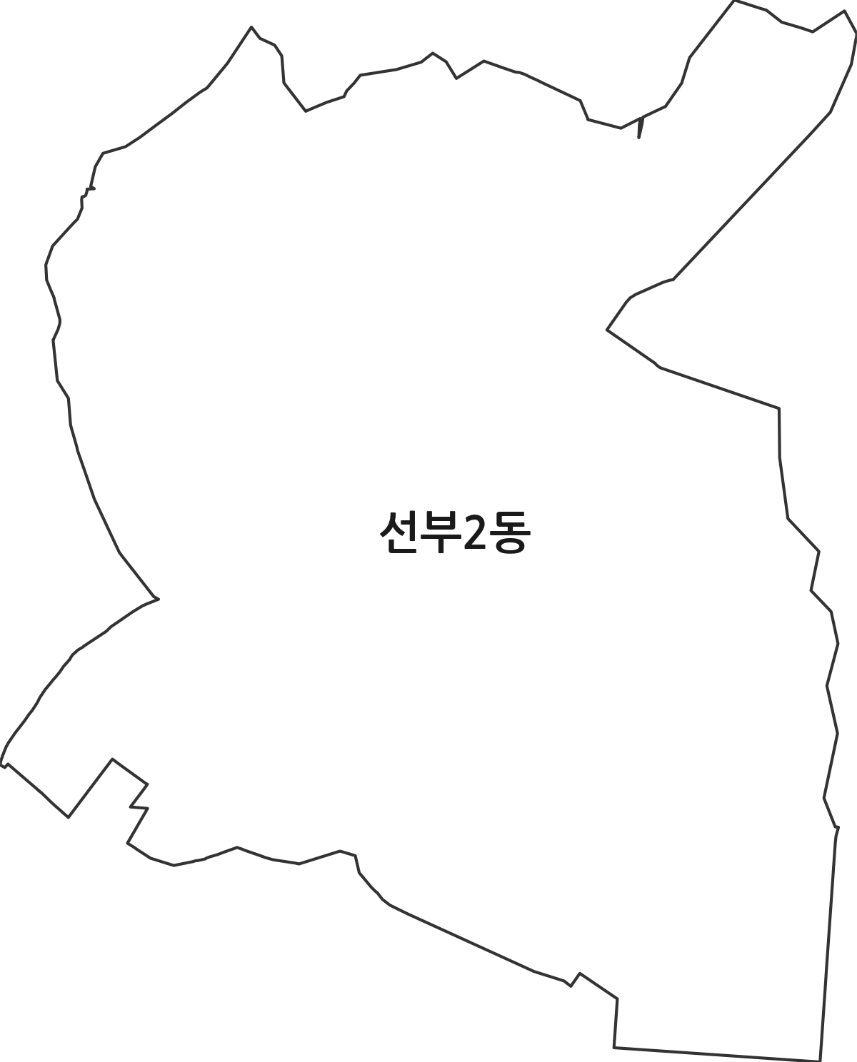 경기도 안산시 단원구 선부2동 행정동 행정구역 경계 지도