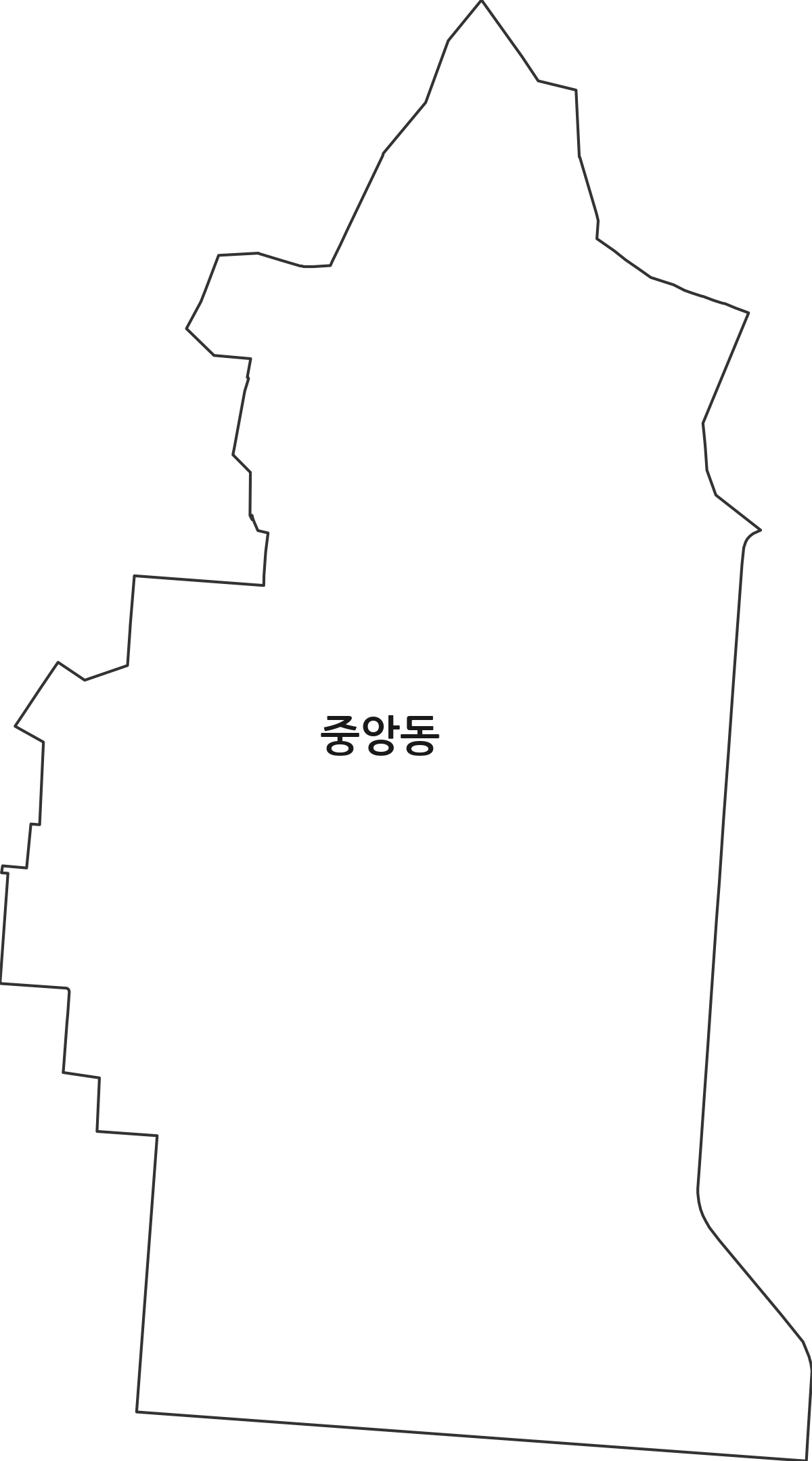 경기도 안산시 단원구 중앙동 행정동 행정구역 경계 지도