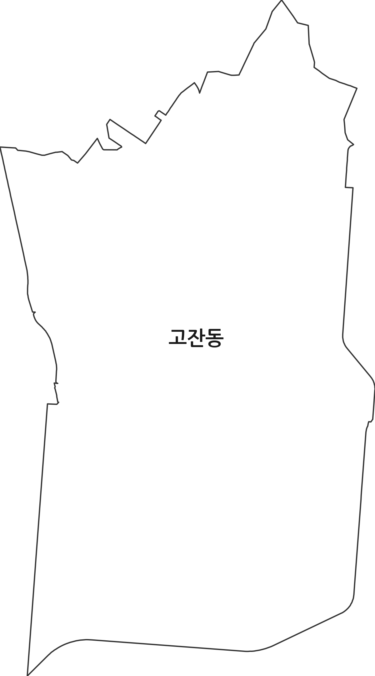 경기도 안산시 단원구 고잔동 법정동 행정구역 경계 지도