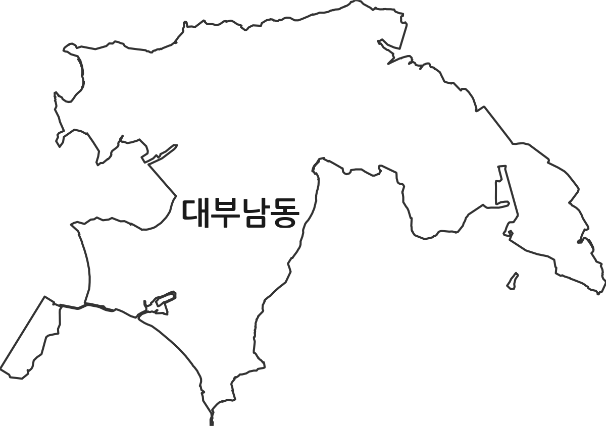경기도 안산시 단원구 대부남동 법정동 행정구역 경계 지도