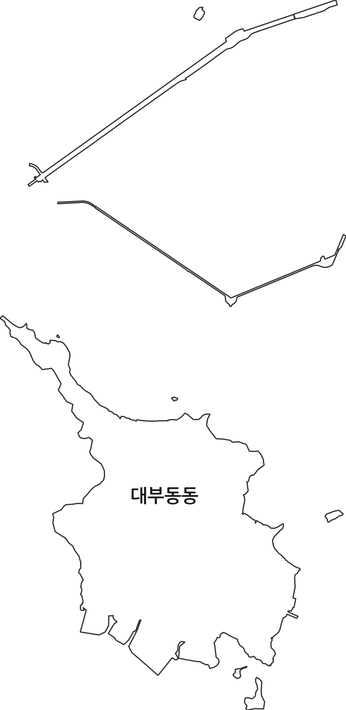 경기도 안산시 단원구 대부동동 법정동 행정구역 경계 지도