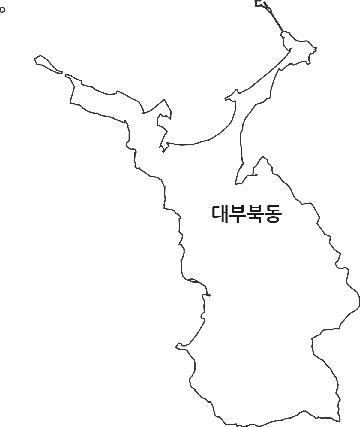 경기도 안산시 단원구 대부북동 법정동 행정구역 경계 지도