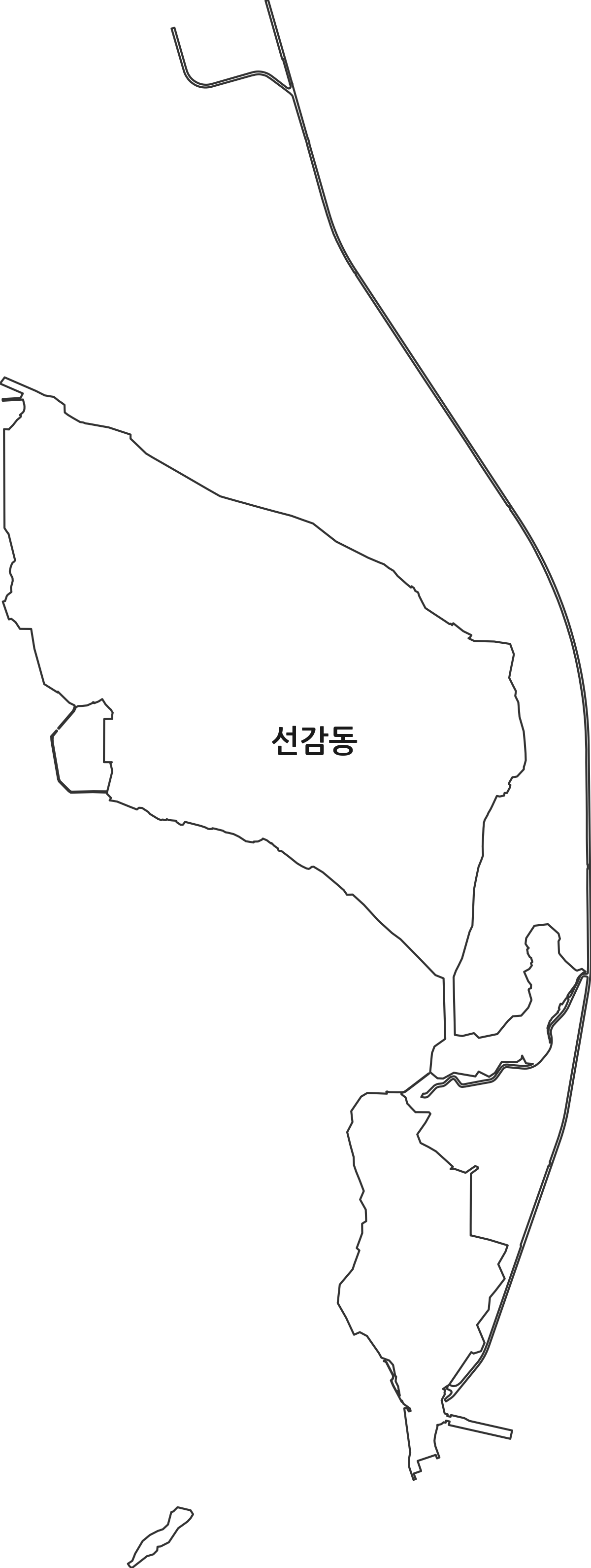 경기도 안산시 단원구 선감동 법정동 행정구역 경계 지도